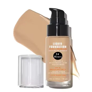 كريم أساس سائل ساطع ناعم مكياج للوجه مرطب ملون كونسيلر بي بي بي كريم SPF 38 ملابس طويلة تغطية كاملة غير لامعةSmooth Brightening Liquid Foundation Face Makeup Moisturizing Tinted Concealer BB Cream SPF 38 Long Wear Full Coverage Matte