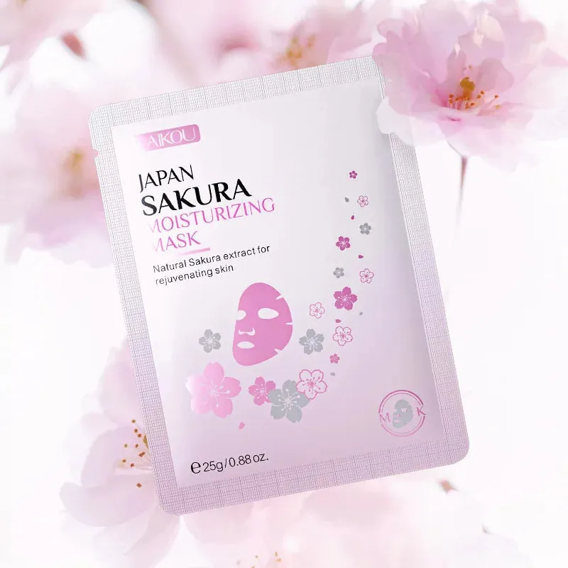10 Piece Sakura Face Mask Moisturizing & Anti Aging Facial Masks