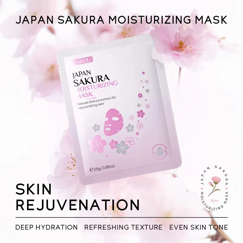 10 Piece Sakura Face Mask Moisturizing & Anti Aging Facial Masks