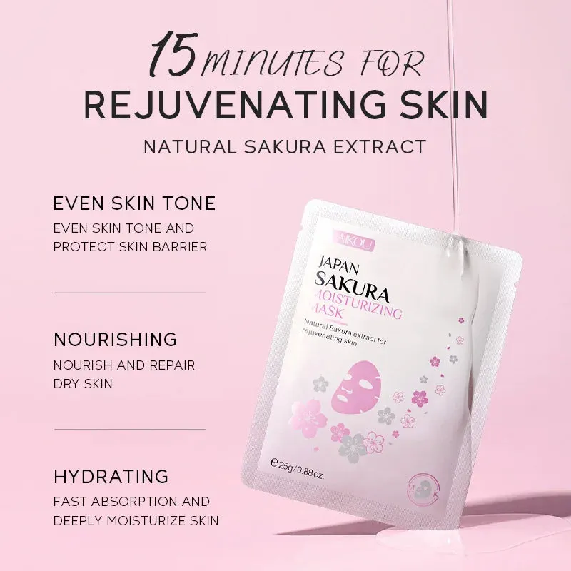 10 Piece Sakura Face Mask Moisturizing & Anti Aging Facial Masks