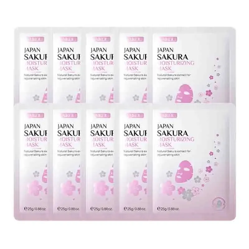 10 Piece Sakura Face Mask Moisturizing & Anti Aging Facial Masks