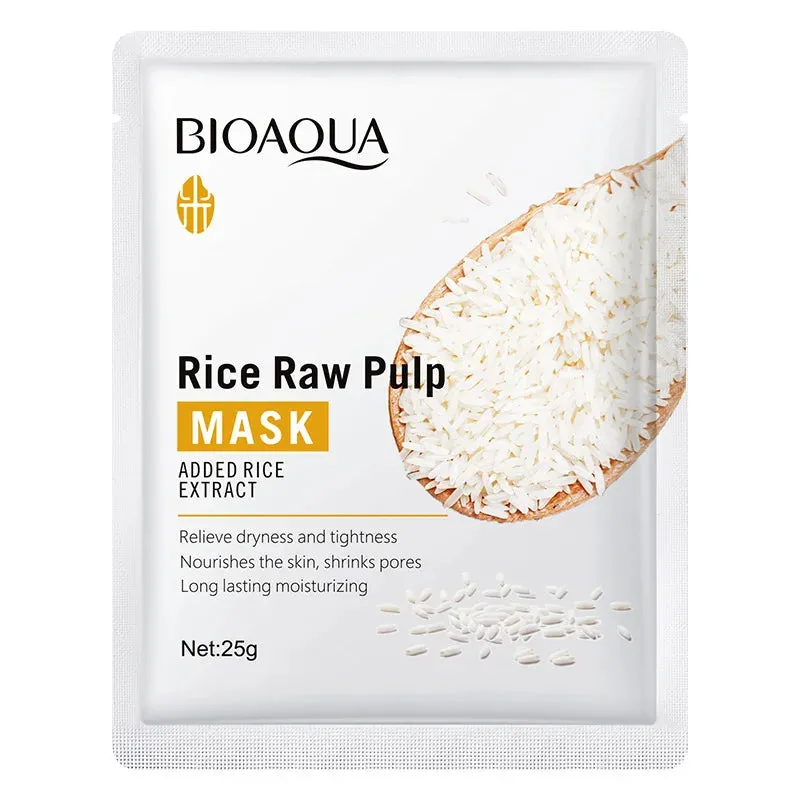 5 / 10 Piece Rice Raw Pulp Facial Masks Moisturizing Firming Hydrating