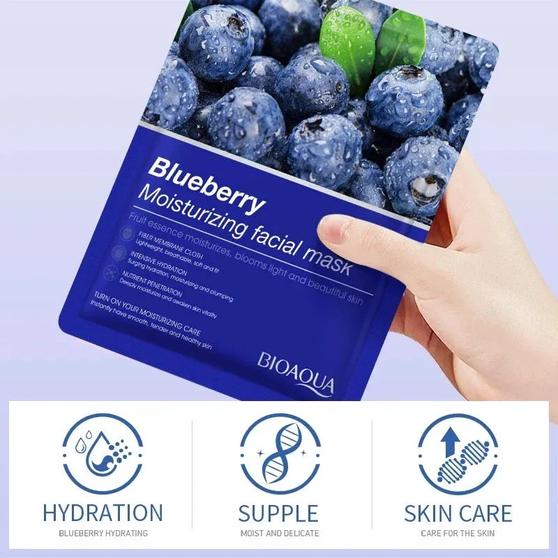 8 Piece Fruit Face Mask Set For Hydrating & Anti Aging Skin