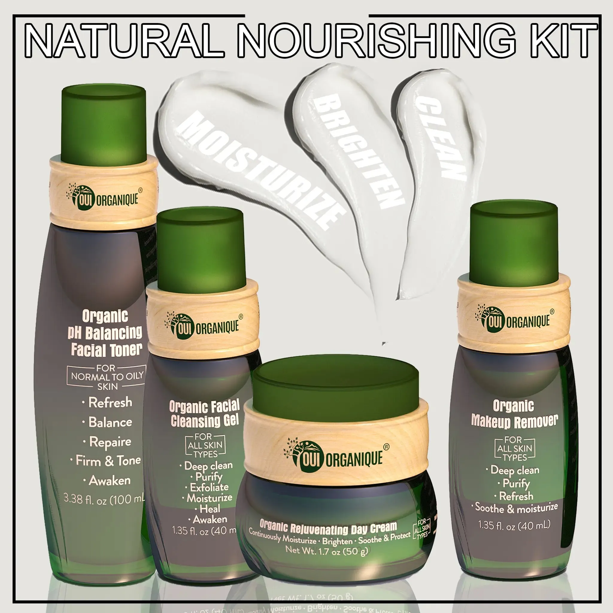 Certified Organic Nourishing Skincare Set -Deep Hydration, Detoxify