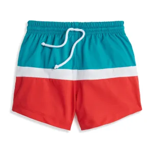 Colorblock Bayshore Swim Trunk -- Pier Blue/Red