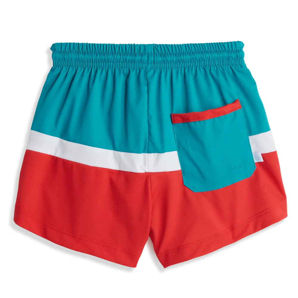 Colorblock Bayshore Swim Trunk -- Pier Blue/Red
