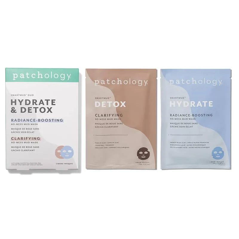 Patchology Smartmud Duo - Hydrate & Detox Set of 2 Face Sheet Masks