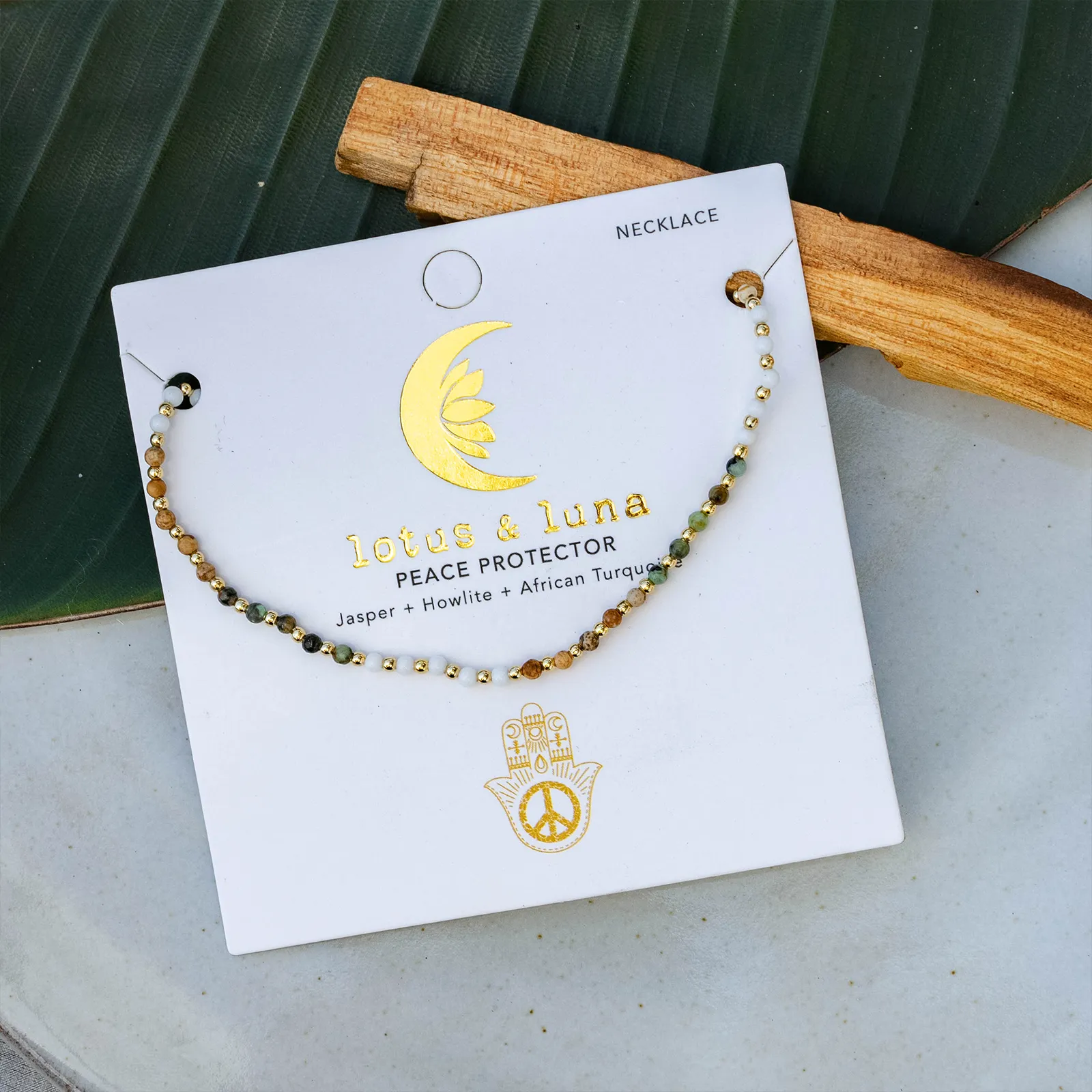 Peace Protector 2mm Healing   4mm Self Love Necklace Stack