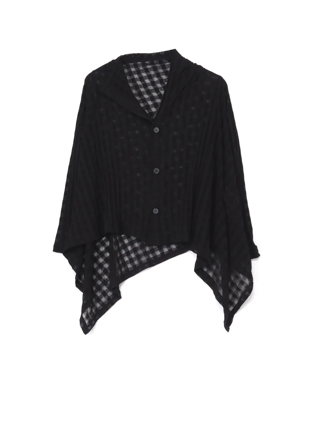 SHEER PLAID JACQUARD FLARE CARDIGAN
