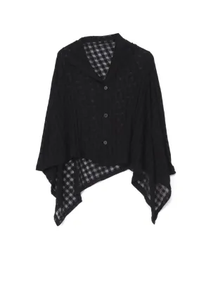 SHEER PLAID JACQUARD FLARE CARDIGAN