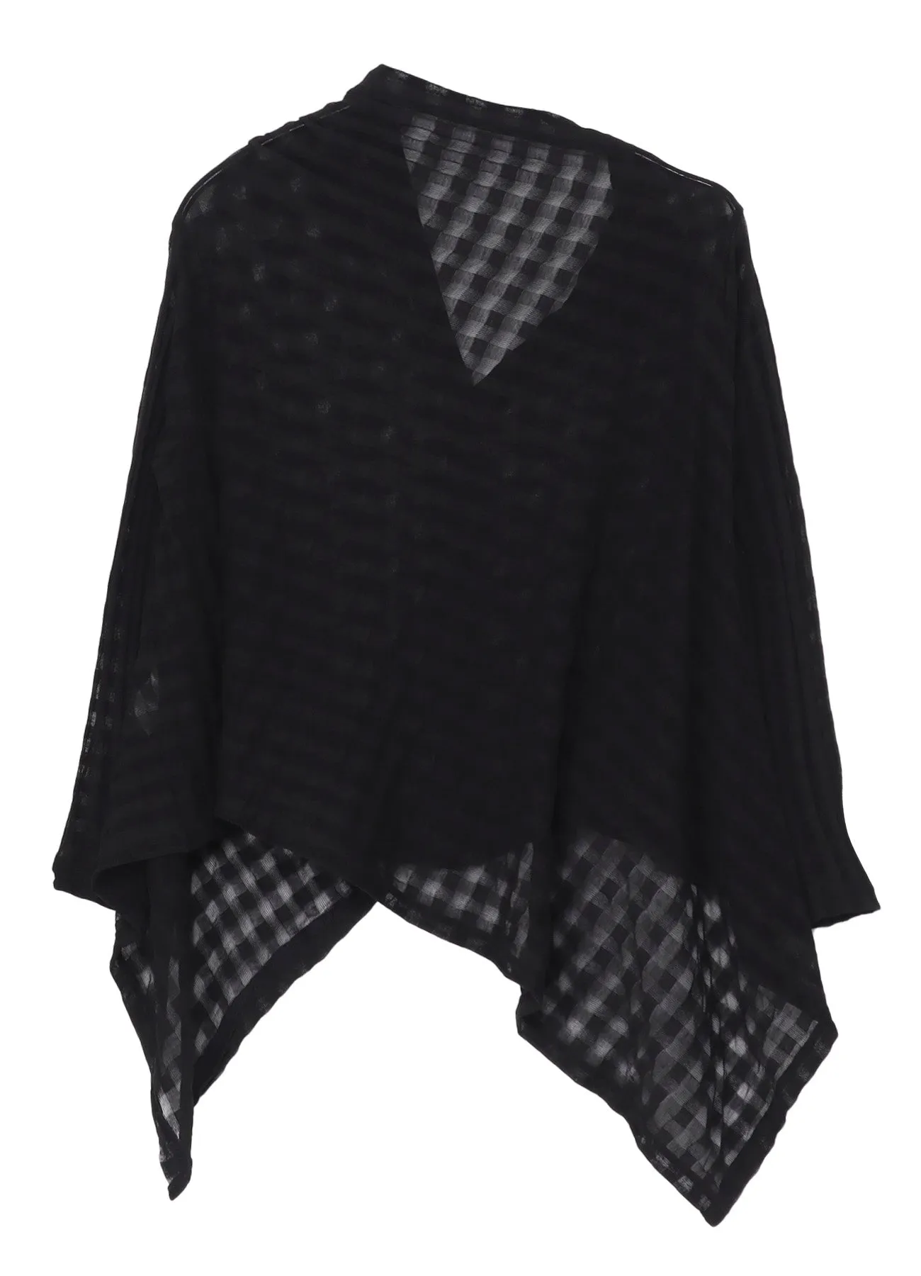 SHEER PLAID JACQUARD FLARE CARDIGAN
