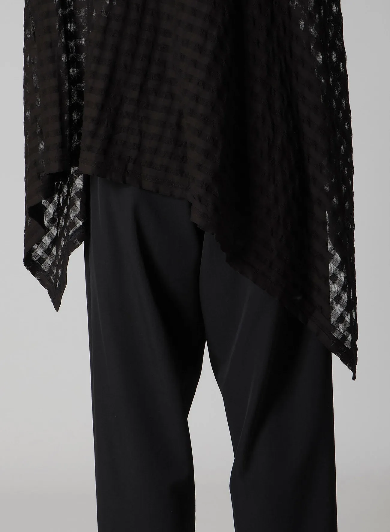 SHEER PLAID JACQUARD FLARE CARDIGAN